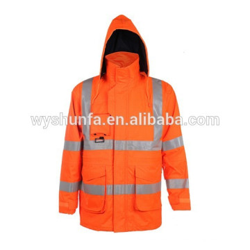 Naranja fluorescente Chaqueta reflectante de seguridad Workwear Reflective